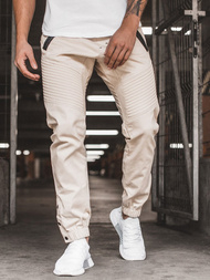 Pantalón chino jogger de hombre beige OZONEE A/0952