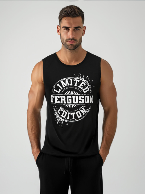 Camiseta sin mangas de hombre negra OZONEE JS/8B1725/3