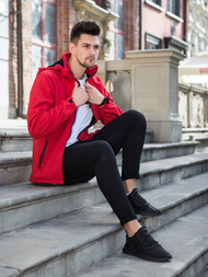 Chaqueta softshell de hombre roja OZONEE JS/56008Z