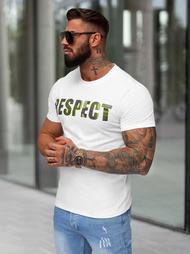 Camiseta de hombre blanco OZONEE JS/8B1393/1