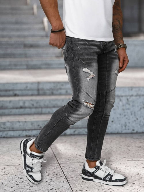 Vaqueros de hombre negras OZONEE NB/MP0045N