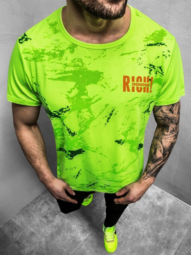Camiseta de hombre verde OZONEE JS/KS1976Z