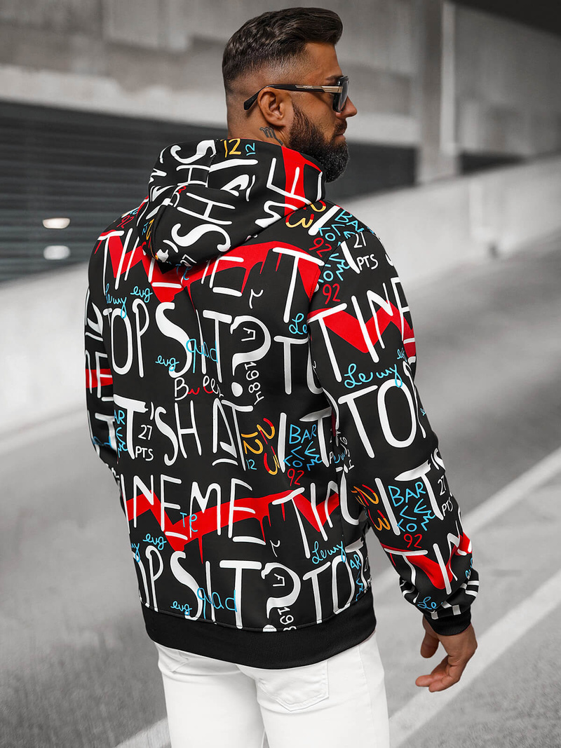 Sudadera de hombre negra OZONEE JS/8B1233/3