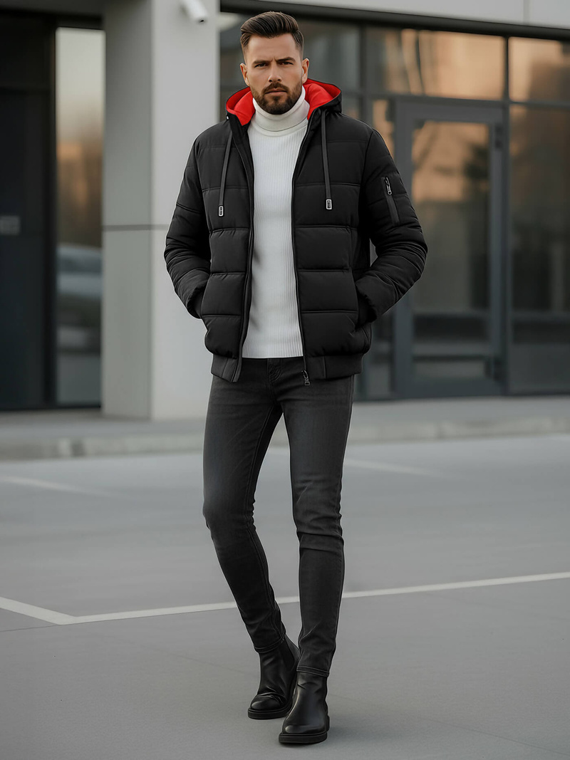 Chaqueta de hombre negra OZONEE JS/31M5003Z