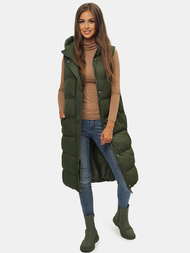 Chaleco de mujer verde-oscura OZONEE JS/M728/136