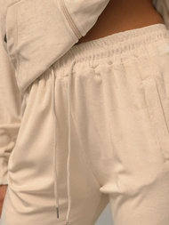 Chándal velour de mujer de beige claro OZONEE JS/8C1176/159Z