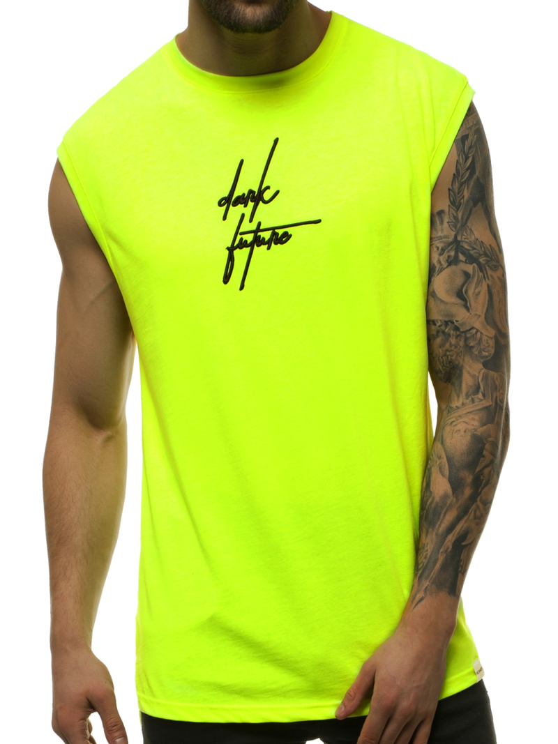 Camiseta sin mangas de hombre amarillo-neón OZONEE MACH/M1176