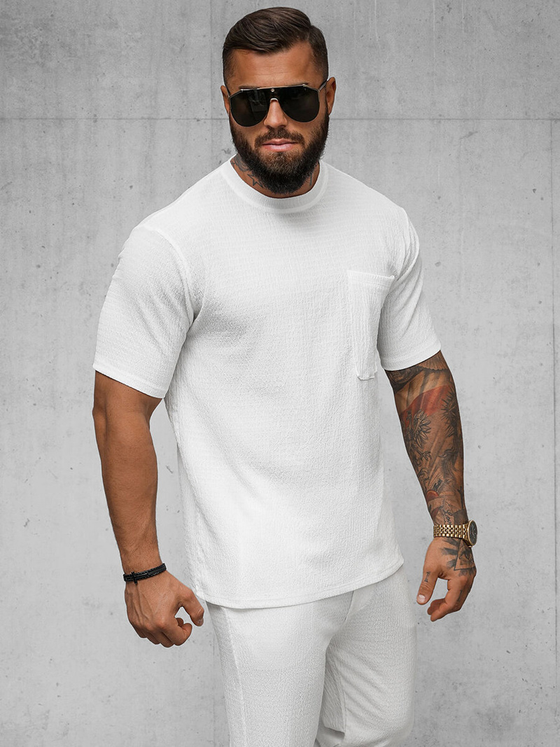 Camiseta de hombre blanco OZONEE O/Y960T