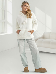 Sudadera de mujer blanca OZONEE JS/HH192/1