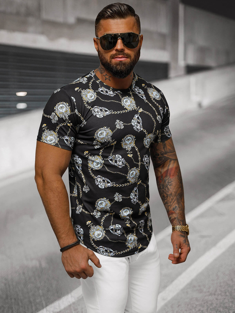 Camiseta de hombre negras OZONEE O/PT012