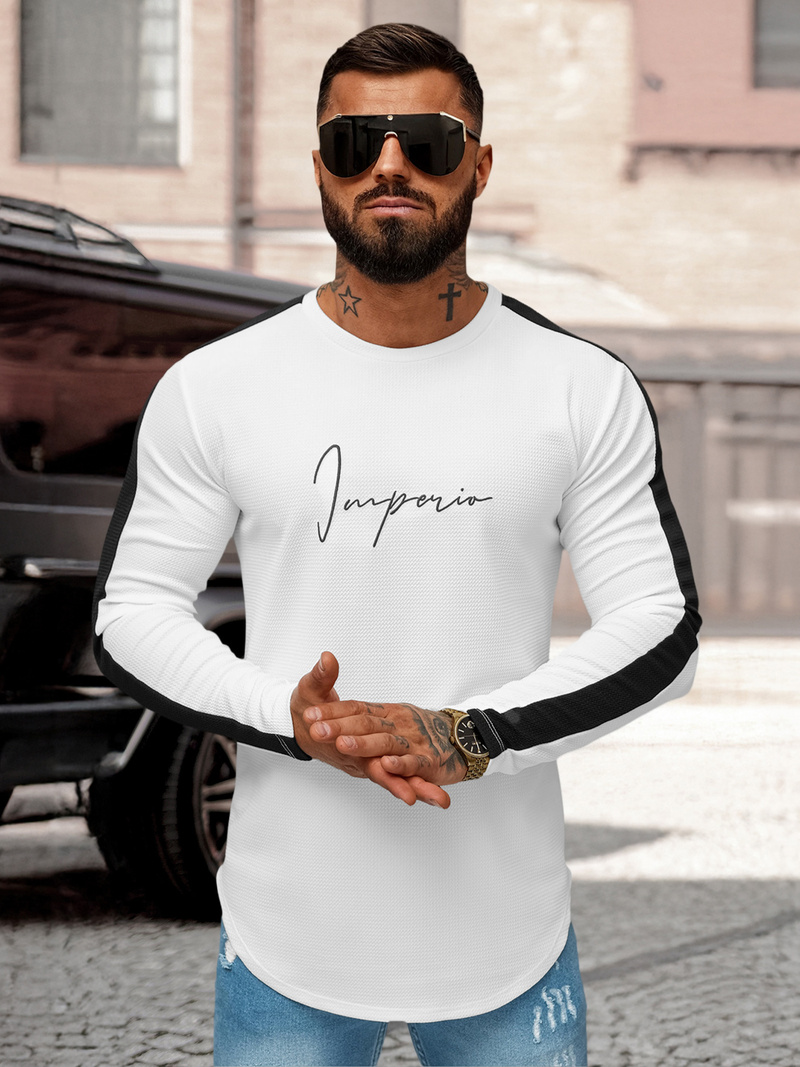 Sudadera de hombre blanca OZONEE O/D7197