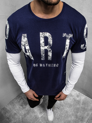 Camiseta de manga larga de hombre azul marino OZONEE O/1292Z