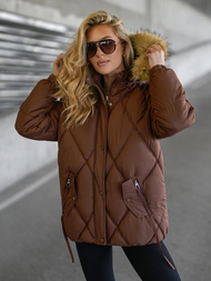 Chaqueta de mujer en chocolate OZONEE JS/5M3329/158