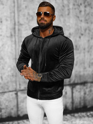Sudadera velour de hombre negra OZONEE JS/8B1168/3