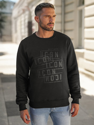 Sudadera de hombre negra OZONEE JS/8B1977/3