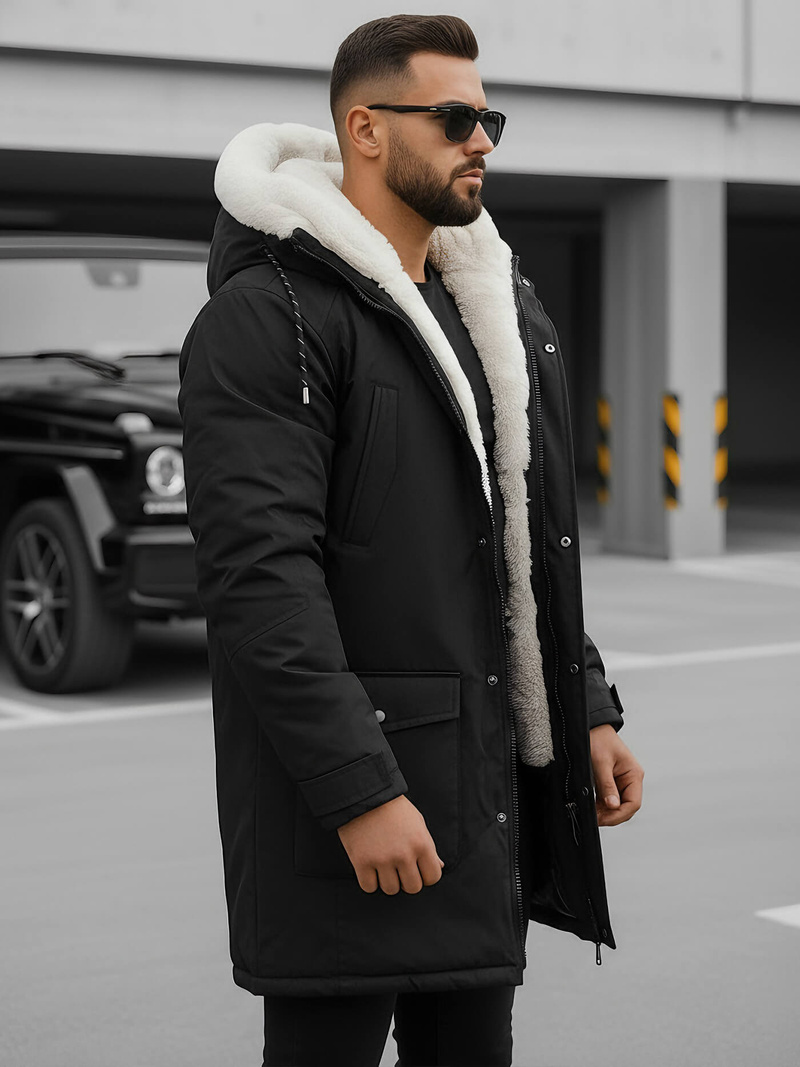 Chaqueta de invierno de hombre negra OZONEE JS/5M120/392Z