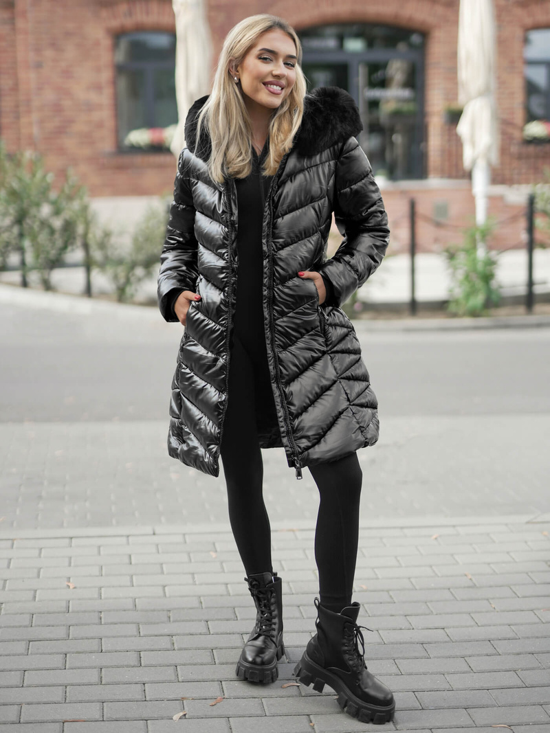 Chaqueta de mujer negro OZONEE JS/16M9100/392Z