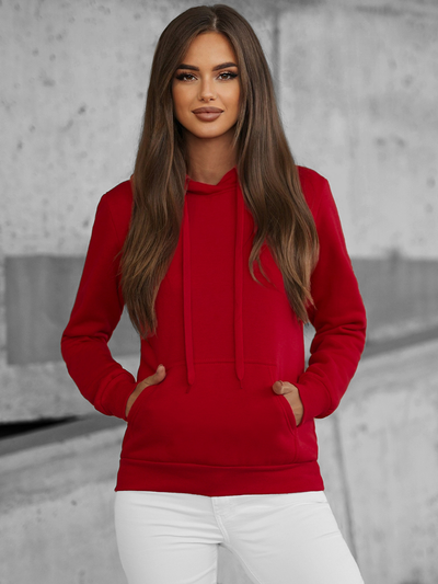 Sudadera de mujer roja oscuro OZONEE JS/W02Z
