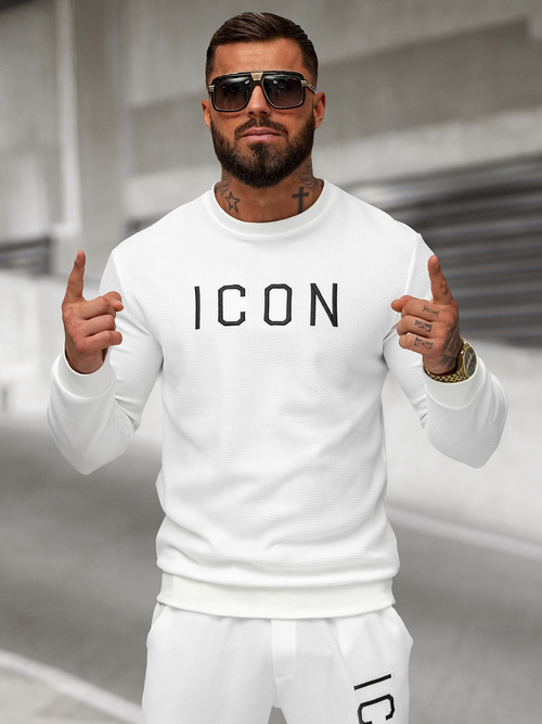 Sudadera de hombre blanca OZONEE O/D7394