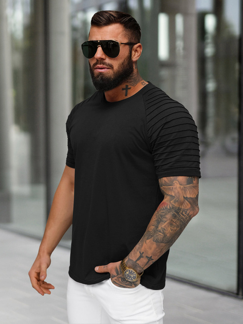 Camiseta de hombre negra OZONEE JS/8T88/3Z