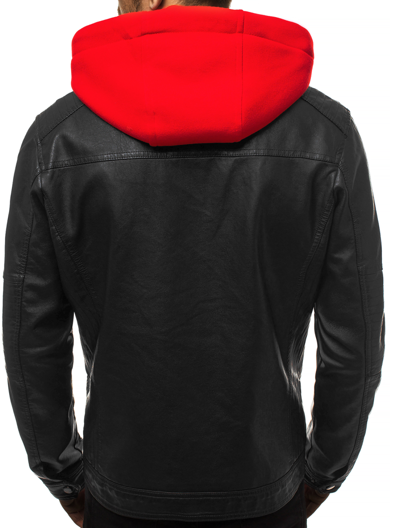 Chaqueta de hombre negra-roja OZONEE N/6129