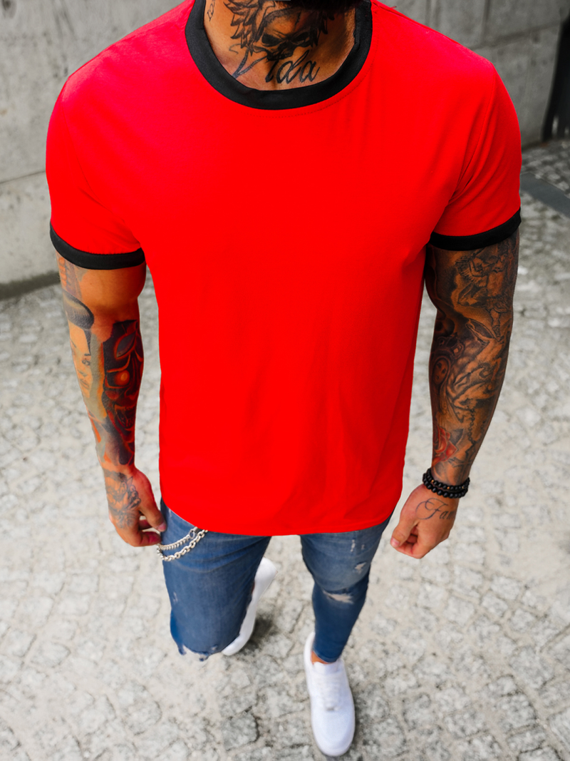 Camiseta de hombre rojo OZONEE JS/8T83/18