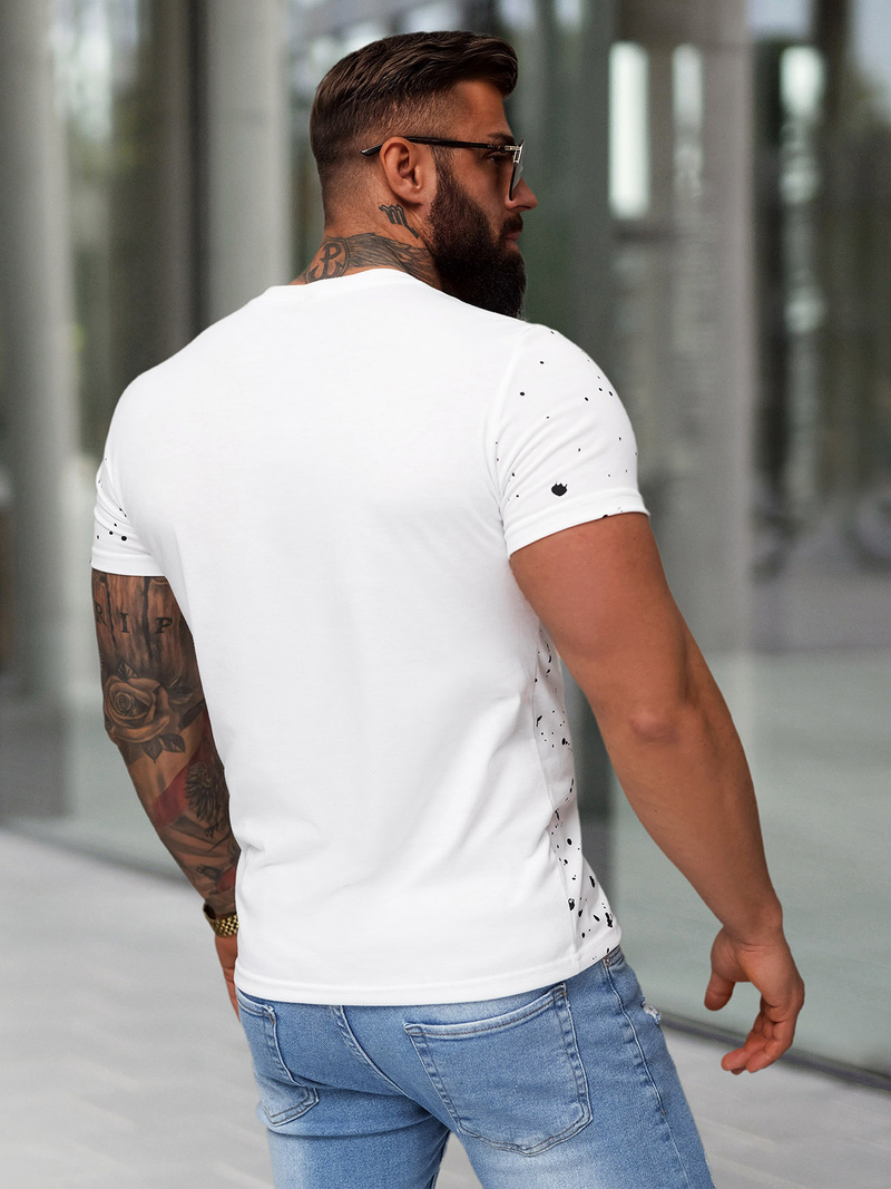 Camiseta de hombre blanco OZONEE JS/8B1389/1