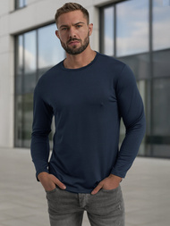 Camiseta de manga larga de hombre azul marino OZONEE JS/DB71/5