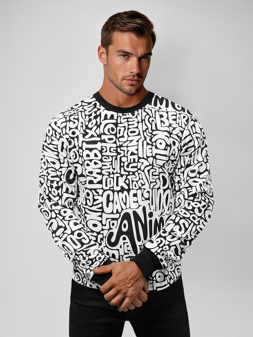 Sudadera de hombre blanca OZONEE JS/8B1131/1Z