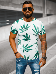 Camiseta de hombre de blanco-verde OZONEE O/BL54
