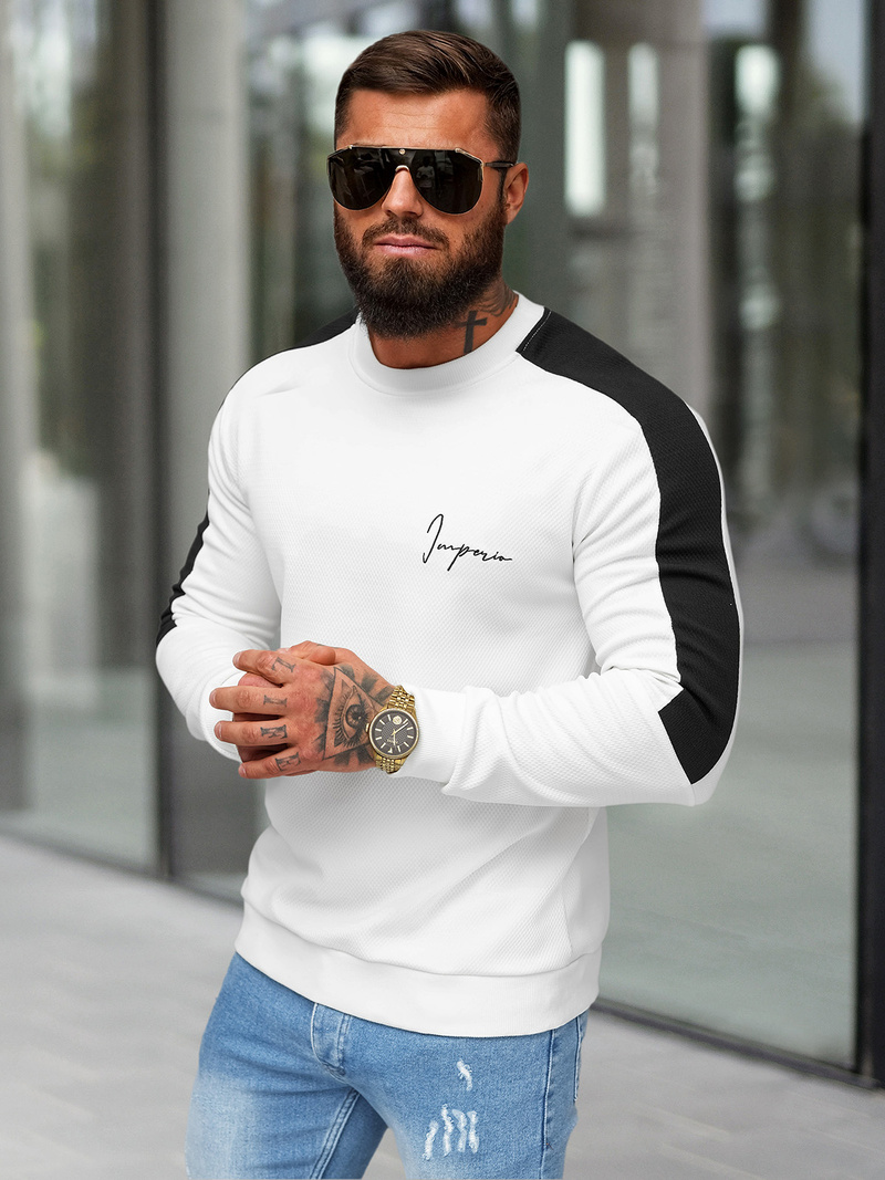 Sudadera de hombre blanca OZONEE O/P2033Z