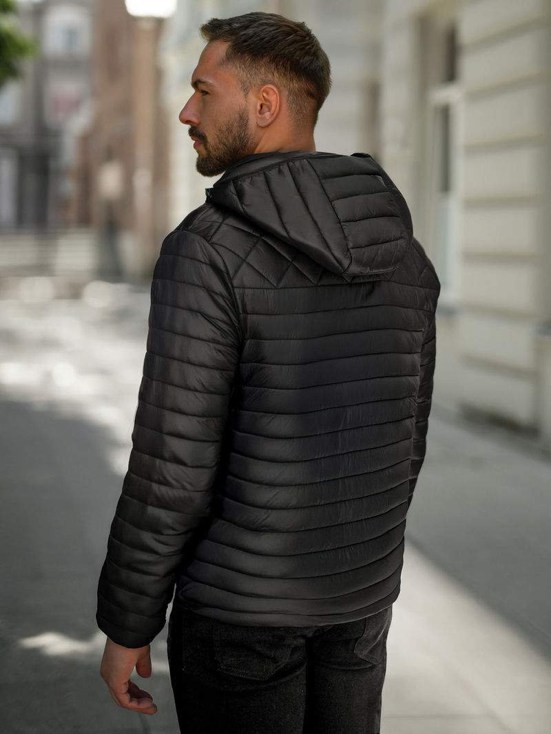 Chaqueta de hombre negra OZONEE JS/16M9328/392B