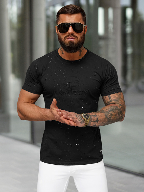 Camiseta de hombre negras OZONEE O/QQ1390