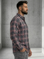 Camisa de hombre burdeos OZONEE V/V178Z