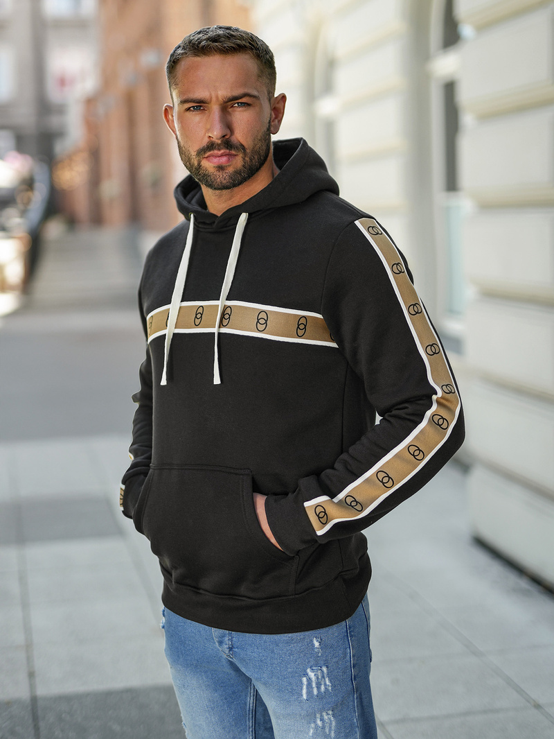 Sudadera de hombre negra OZONEE JS/8B1729/3