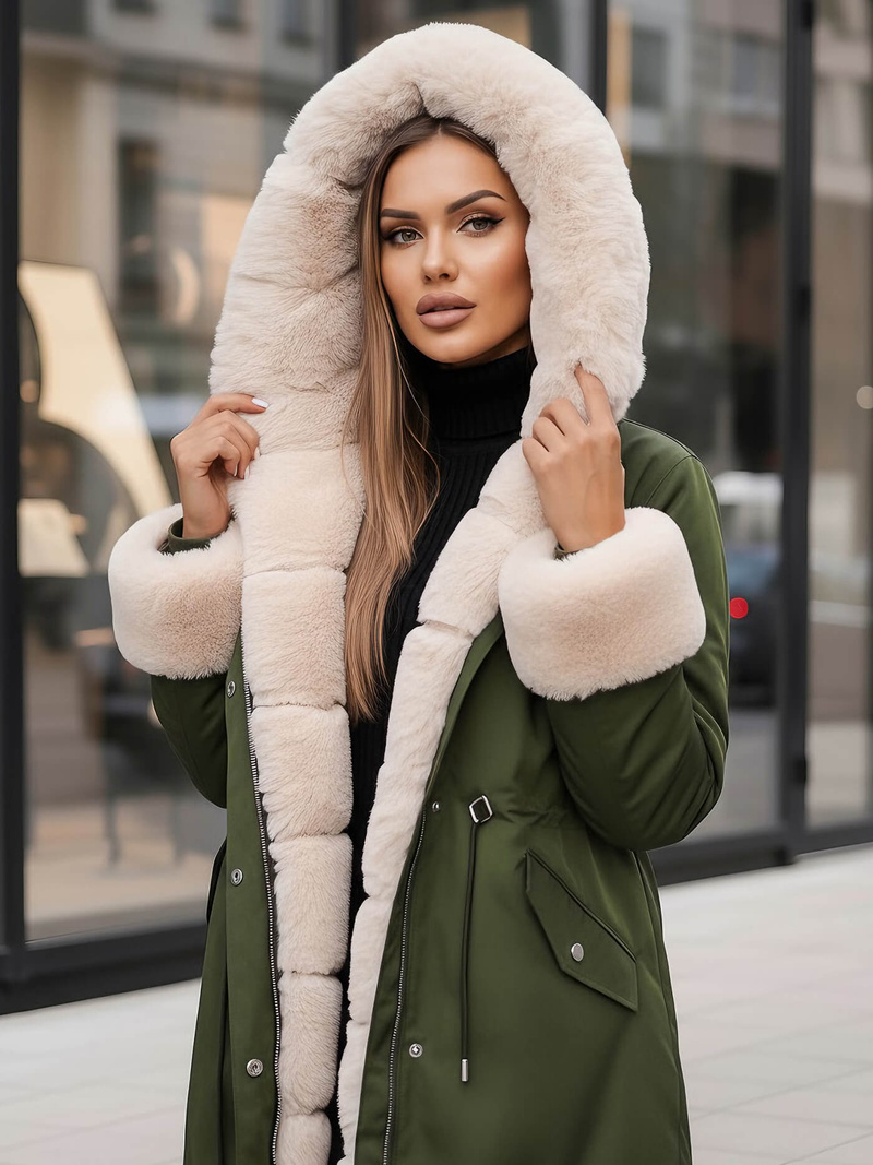 Chaqueta de mujer en verde OZONEE JS/M763/136Z