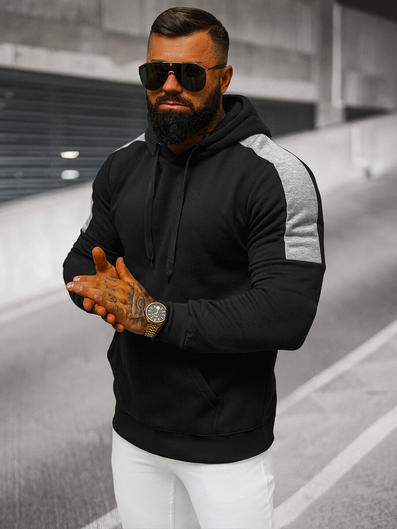 Sudadera de hombre negra OZONEE JS/8B1311/3