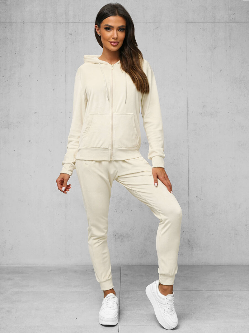 Chándal velour de mujer de crudo OZONEE JS/8C1176/155Z