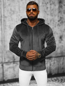 Sudadera velour de hombre grafito OZONEE JS/8B1168/6