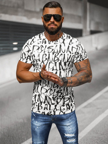 Camiseta de hombre blanco OZONEE JS/8T1215/1