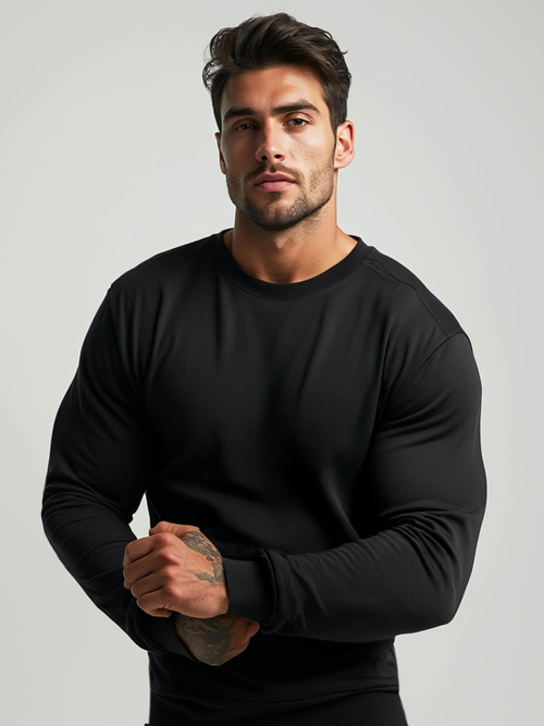 Sudadera de hombre negra OZONEE JS/2001-10Z