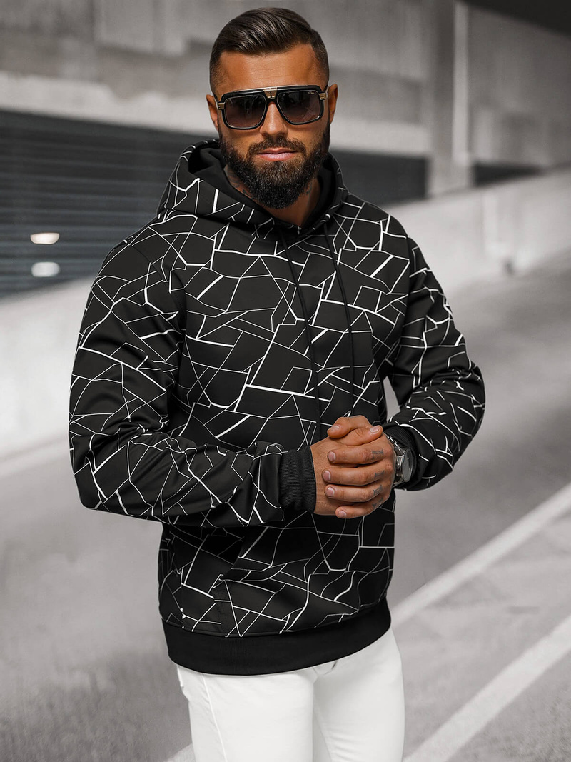 Sudadera de hombre negra OZONEE JS/88B1235/3