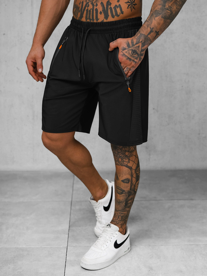 Pantalones cortos deportivos para hombre negras OZONEE JS/12K1803/3