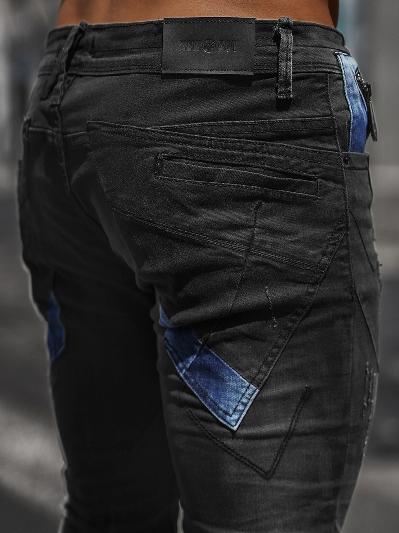 Vaqueros de hombre negras OZONEE NB/MP0025N