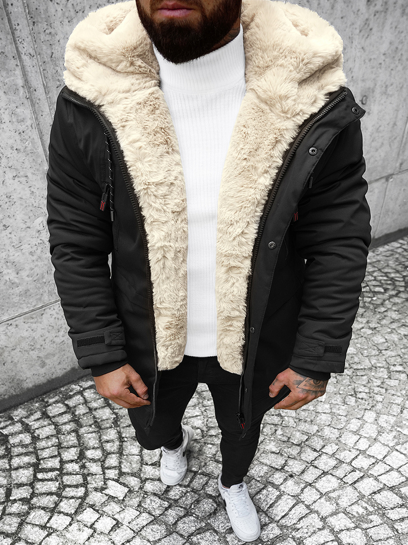 Chaqueta de invierno de hombre negra OZONEE JS/22M51/392