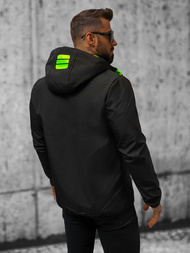 Chaqueta softshell de hombre negra-verde OZONEE JS/HH026/1AZ