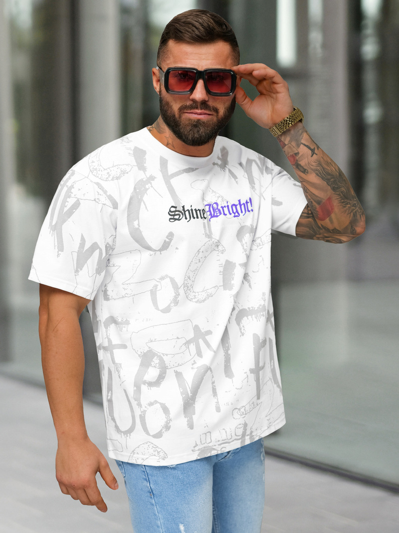 Camiseta de hombre blanco OZONEE O/YN2/621