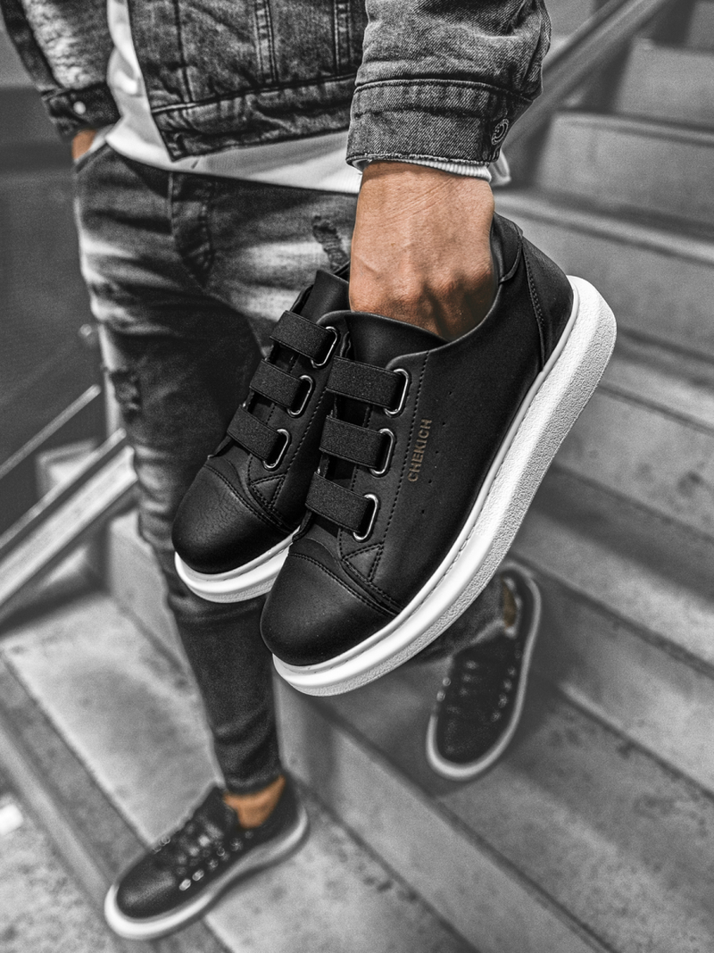 Sneakers de hombre negro-blancos OZONEE CH/253