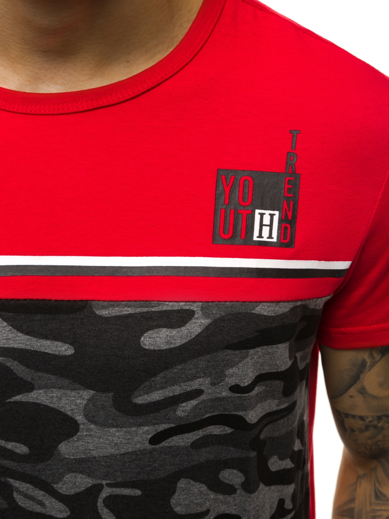 Camiseta de hombre roja OZONEE JS/SS10979Z