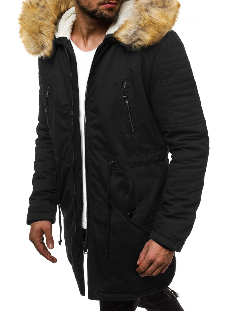 Chaqueta de invierno de hombre negra OZONEE JD/390